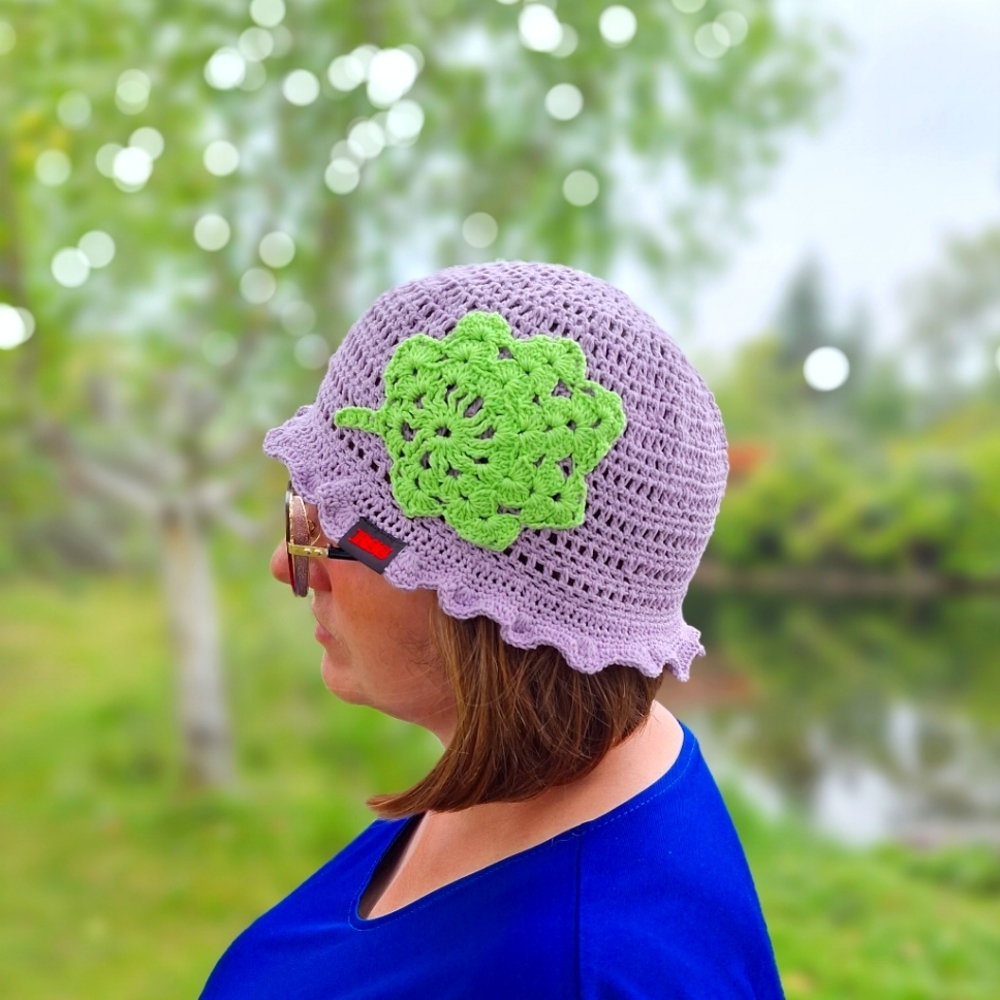 Crochet cotton bucket hat